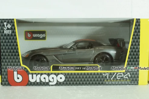 DODGE VIPER SRT-10 COUPE 2003 WITH RED LINE - GREY, BU22114GRY, Burago 1:24
