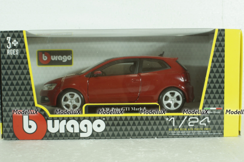 VOLKSWAGEN POLO GTI 1.4 Tsi 2010 - RED, BU21059R, Burago 1:24