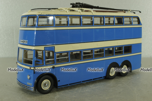 ЯТБ-3 двухэтажный городской троллейбус, синий, UM43-A4, Ultra Models 1:43