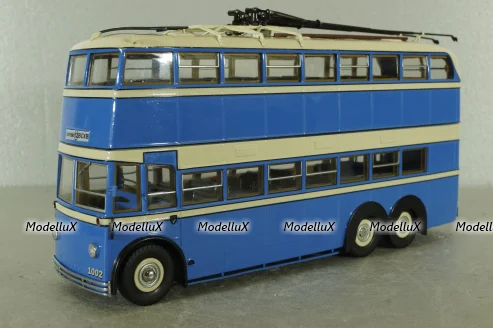 ЯТБ-3 двухэтажный городской троллейбус, синий, UM43-A4, Ultra Models 1:43