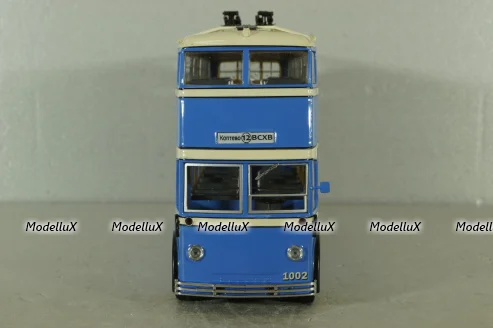 ЯТБ-3 двухэтажный городской троллейбус, синий, UM43-A4, Ultra Models 1:43