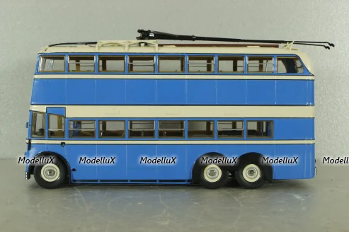 ЯТБ-3 двухэтажный городской троллейбус, синий, UM43-A4, Ultra Models 1:43
