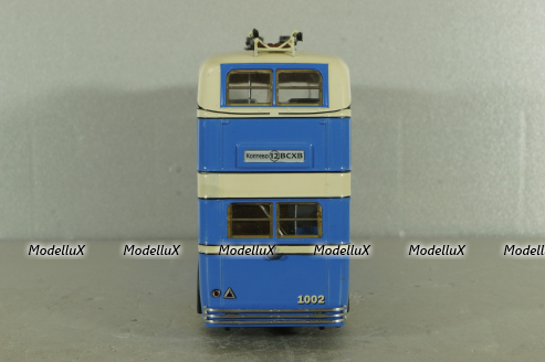 ЯТБ-3 двухэтажный городской троллейбус, синий, UM43-A4, Ultra Models 1:43