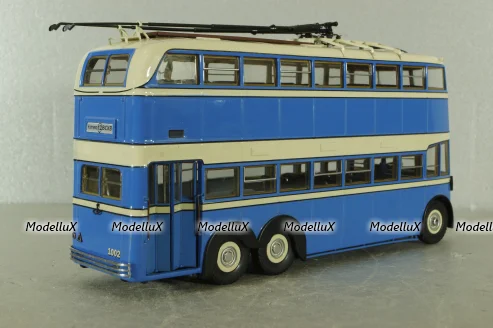 ЯТБ-3 двухэтажный городской троллейбус, синий, UM43-A4, Ultra Models 1:43