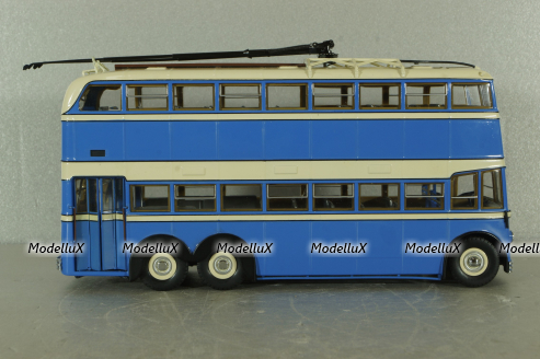 ЯТБ-3 двухэтажный городской троллейбус, синий, UM43-A4, Ultra Models 1:43
