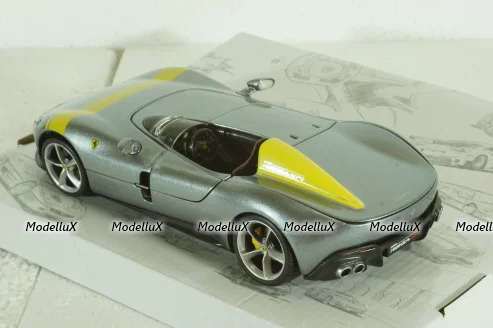 FERRARI MONZA SP1 2018 SILVER, BU26027S,  Burago 1:24