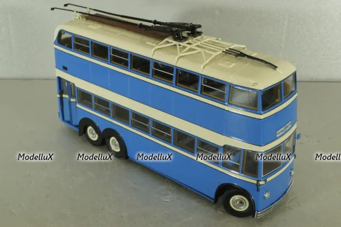 ЯТБ-3 двухэтажный городской троллейбус, синий, UM43-A4, Ultra Models 1:43