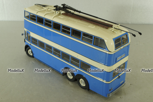 ЯТБ-3 двухэтажный городской троллейбус, синий, UM43-A4, Ultra Models 1:43