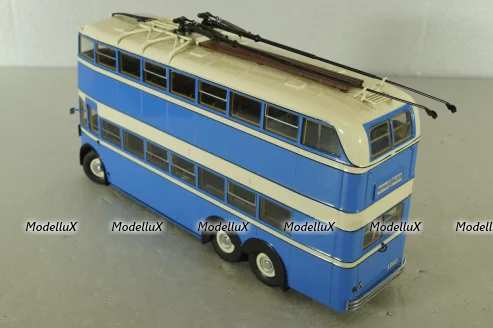 ЯТБ-3 двухэтажный городской троллейбус, синий, UM43-A4, Ultra Models 1:43