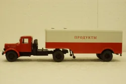 Маз-200В с п/прицепом Маз-5217, красный/серый, АвтоИстория 1:43