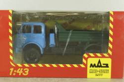 Маз-509Б самосвал 1977, голубой/зеленый, Н985, Наш Автопром 1:43
