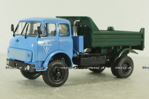Маз-509Б самосвал 1977, голубой/зеленый, Н985, Наш Автопром 1:43
