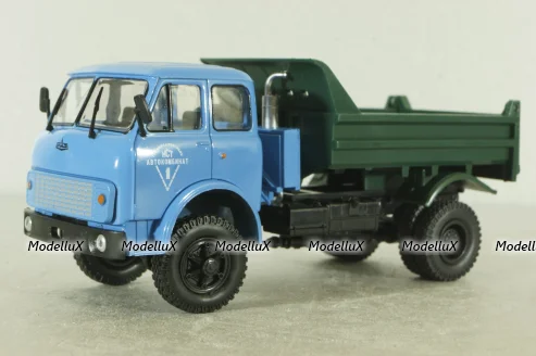 Маз-509Б самосвал 1977, голубой/зеленый, Н985, Наш Автопром 1:43