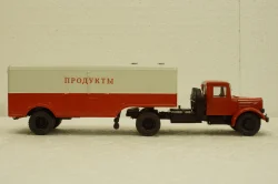 Маз-200В с п/прицепом Маз-5217, красный/серый, АвтоИстория 1:43