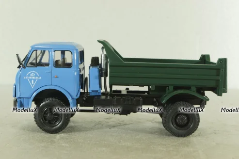 Маз-509Б самосвал 1977, голубой/зеленый, Н985, Наш Автопром 1:43