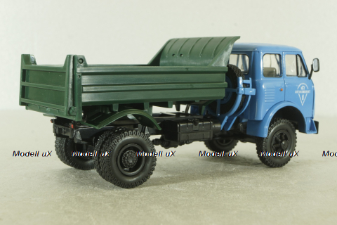 Маз-509Б самосвал 1977, голубой/зеленый, Н985, Наш Автопром 1:43