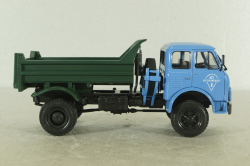 Маз-509Б самосвал 1977, голубой/зеленый, Н985, Наш Автопром 1:43