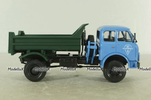 Маз-509Б самосвал 1977, голубой/зеленый, Н985, Наш Автопром 1:43