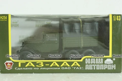 Газ-ААА, зеленый с тентом, Н254, Наш Автопром 1:43