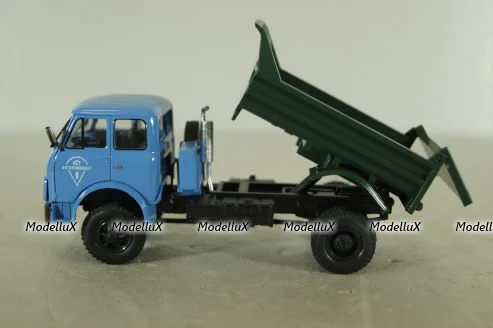 Маз-509Б самосвал 1977, голубой/зеленый, Н985, Наш Автопром 1:43