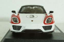 Porsche 918 Spider Salzburg Racing Design N 3 WEISSACHPACKAGE 2013, WHITE BLACK RED, BU28009, Burago 1:24