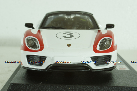 Porsche 918 Spider Salzburg Racing Design N 3 WEISSACHPACKAGE 2013, WHITE BLACK RED, BU28009, Burago 1:24