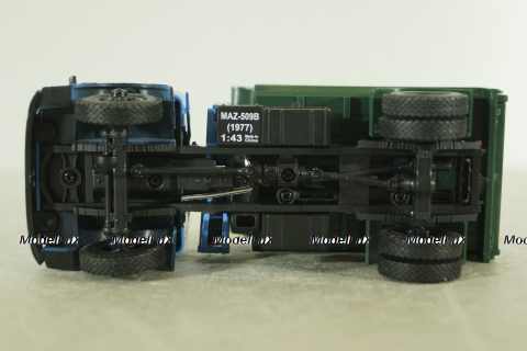 Маз-509Б самосвал 1977, голубой/зеленый, Н985, Наш Автопром 1:43