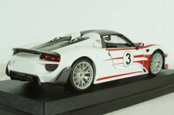 Porsche 918 Spider Salzburg Racing Design N 3 WEISSACHPACKAGE 2013, WHITE BLACK RED, BU28009, Burago 1:24