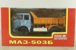Маз-503Б самосвал, голубой/оранжевый, Н756, Наш Автопром 1:43