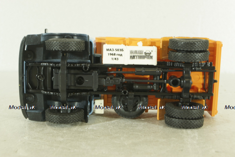 Маз-503Б самосвал, голубой/оранжевый, Н756, Наш Автопром 1:43