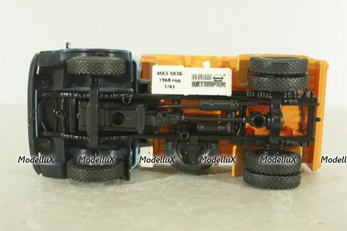 Маз-503Б самосвал, голубой/оранжевый, Н756, Наш Автопром 1:43