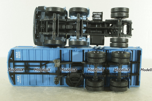 Маз-520, 3-х осный с полуприцепом Маз-5205 синий, Н859 Наш Автопром 1:43