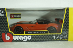 Dodge Viper SRT 10 Coupe 2003 Dark Orange Black, BU22114OR, Burago 1:24