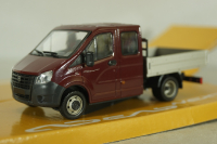 Газель Next A22 R23 двойная кабина, бортовой малый кузов, бордовый, Н561, Наш Автопром 1:43