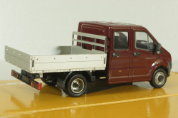 Газель Next A22 R23 двойная кабина,бортовой малый кузов, бордовый, Н560, Наш Автопром 1:43