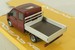 Газель Next A22 R23 двойная кабина,бортовой малый кузов, бордовый, Н560, Наш Автопром 1:43