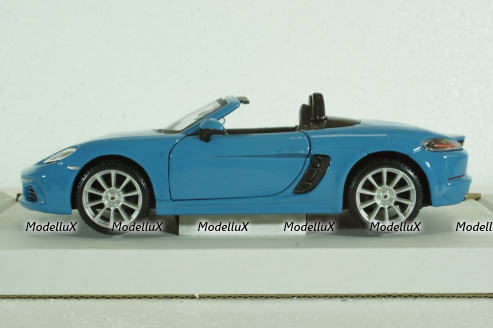 PORSCHE BOXSTER 718 (982) SPIDER 2016 - LIGHT BLUE, BU21087B, Burago 1:24