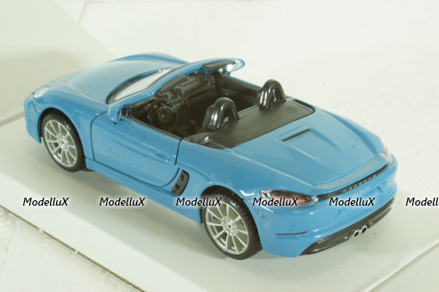 PORSCHE BOXSTER 718 (982) SPIDER 2016 - LIGHT BLUE, BU21087B, Burago 1:24