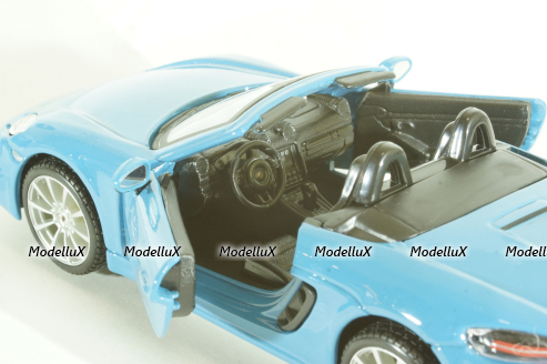 PORSCHE BOXSTER 718 (982) SPIDER 2016 - LIGHT BLUE, BU21087B, Burago 1:24