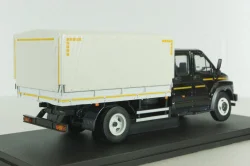 Газон NEXT C42R31 бортовой с тентом черный/серый Н231, Наш Автопром 1:43