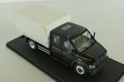 Газон NEXT C42R31 бортовой с тентом черный/серый Н231, Наш Автопром 1:43