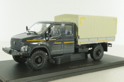 Газон NEXT C42А31 бортовой с тентом серый/бежевый Н235, Наш Автопром 1:43 Уценка!