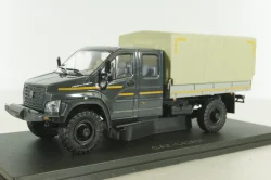 Газон NEXT C42А31 бортовой с тентом серый/бежевый Н235, Наш Автопром 1:43