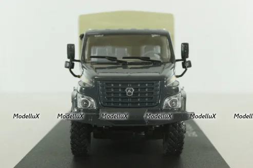 Газон NEXT C42А31 бортовой с тентом серый/бежевый Н235, Наш Автопром 1:43