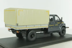 Газон NEXT C42А31 бортовой с тентом серый/бежевый Н235, Наш Автопром 1:43