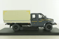Газон NEXT C42А31 бортовой с тентом серый/бежевый Н235, Наш Автопром 1:43