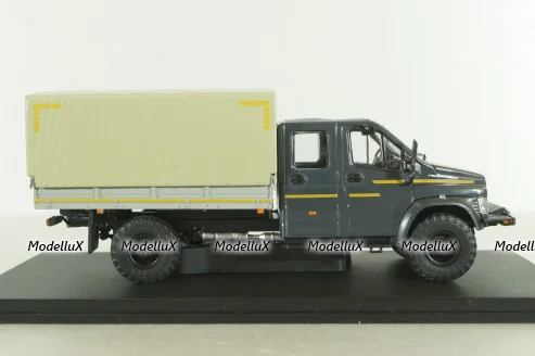 Газон NEXT C42А31 бортовой с тентом серый/бежевый Н235, Наш Автопром 1:43