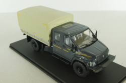 Газон NEXT C42А31 бортовой с тентом серый/бежевый Н235, Наш Автопром 1:43 Уценка!