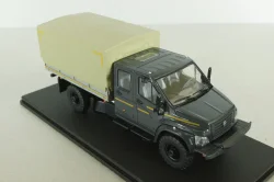 Газон NEXT C42А31 бортовой с тентом серый/бежевый Н235, Наш Автопром 1:43