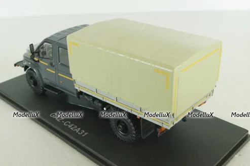 Газон NEXT C42А31 бортовой с тентом серый/бежевый Н235, Наш Автопром 1:43